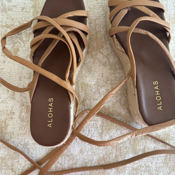 NWOB ALOHAS | Paw Paw Brown Espadrille Platform Sandal Size 37 (7) - Picture 4 of 5